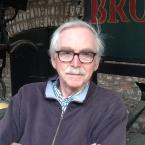 Portret meneer Viegen bij de brouwerij